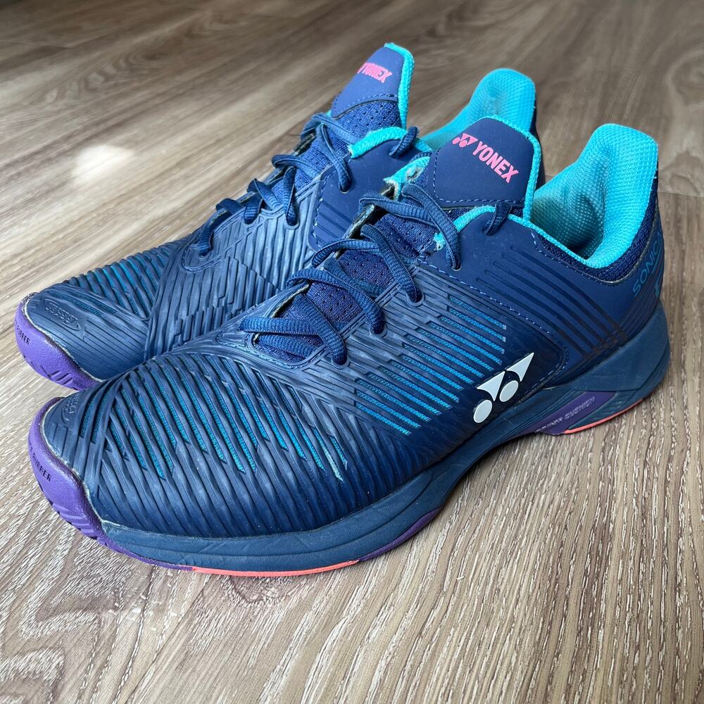 Yonex Power Cushion Sonicage 2 Women's Size 8.5 Tennis/Pickleball Shoe Navy/Teal